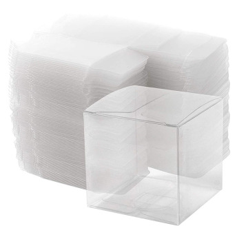 Boîte de faveur transparente en acétate de pliage en plastique transparent personnalisé