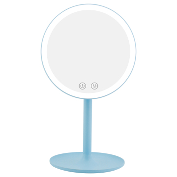 Round LED Lighted Makeup Mirror Rechargeable