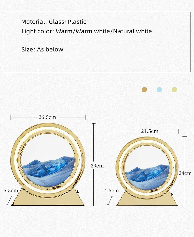 3D Quicksand Painting, Night Light, Ornament Craftsmanship