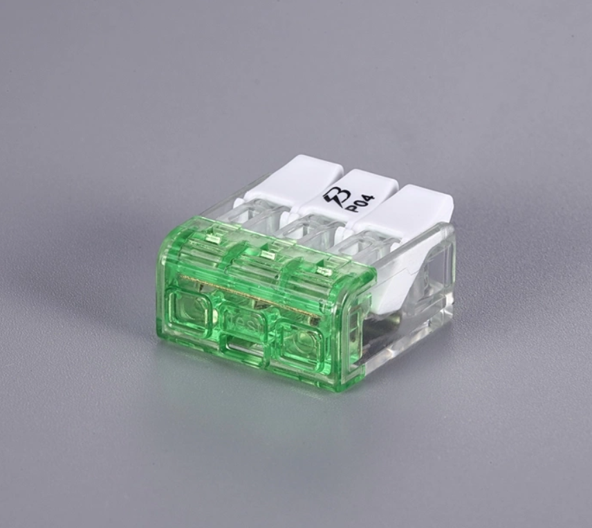 Push wire connector porous