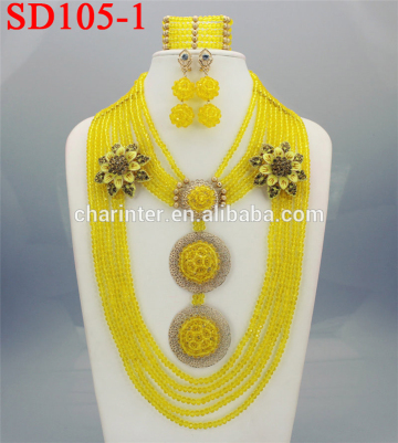 latest African crystal beads jewelry set(SD105) wedding crystal jewelry set