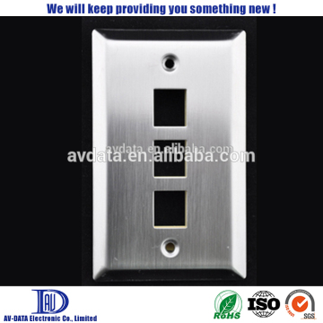 3 Port Stainless Steel networking faceplate