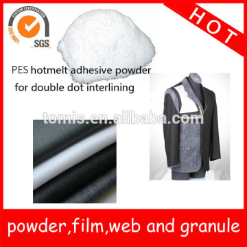 adhesive polyester Y1201P for interlining paste dot powder dot double dot scattering