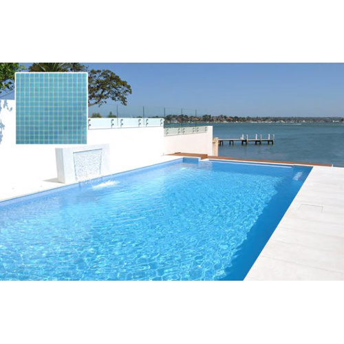 Outdoor Iridescent Mosaic Blue Glass Swimming Pool Tiles