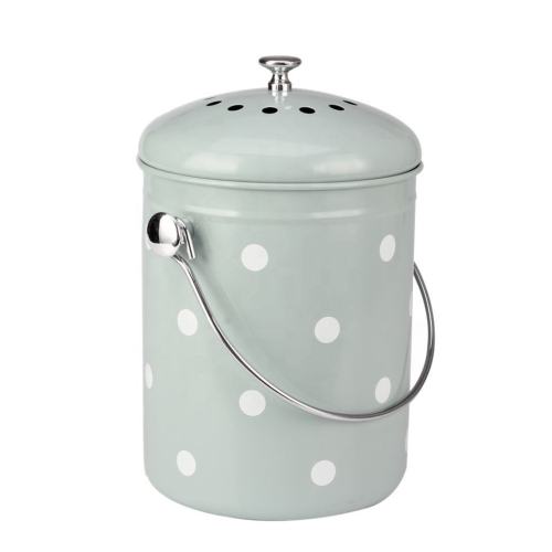 Round Stainless Steel Body Compost Pail for Countertop