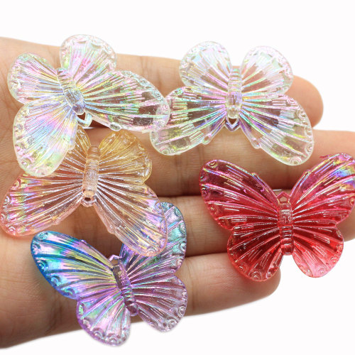 Hottest Bicolor Artificial Butterfly Acrilico Craft Collana fai da te Pendente Accessori per gioielli Portachiavi Decorazione artistica fai da te