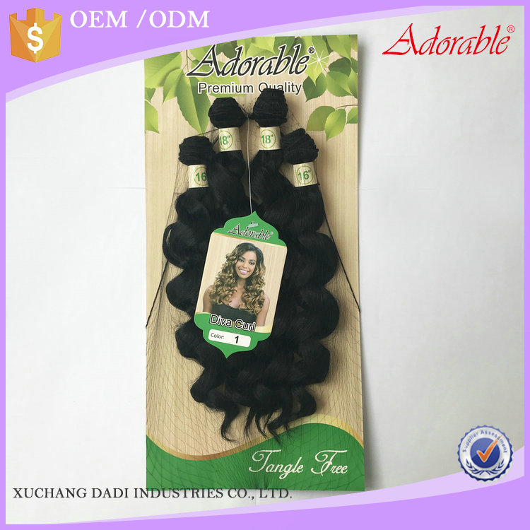 super super diva weaves artificial hair bundles for african,synthetic hair extension mixed diva curl 4pcs 1#