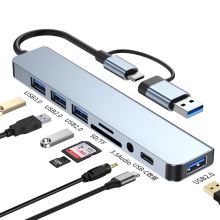 4-8 Port USB Hub 2.0/3.0 Multifunctional Adapter Aluminum USB-C Hub Splitter for Laptop/Desktop Monitor