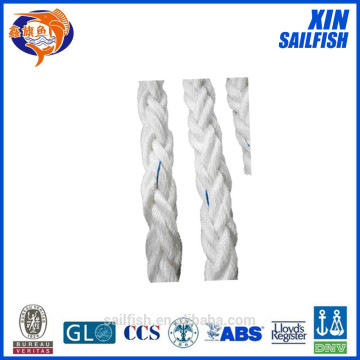 8 strand polypropylene and polyester mixed mooring rope