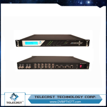 Support 4 simul-crypt CA Simultaneously 8 in 1 IP 8 RF output digital qam modulator