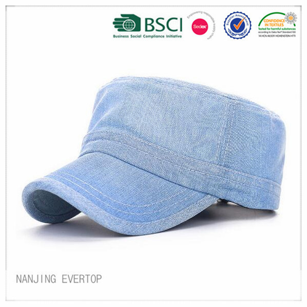 Denim Military Cap