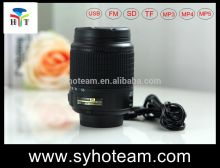 2014 New camera lens speaker mini speaker Radio computer speaker with USB Input For Nikon