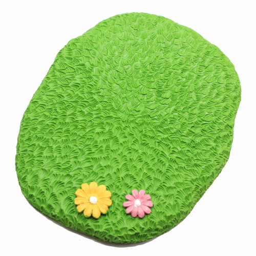 Hottest Resin Big Green Lawn Flowers 10pcs Flat Back Decoration Artificial Grass Ornament Craft Photo Props Window Display