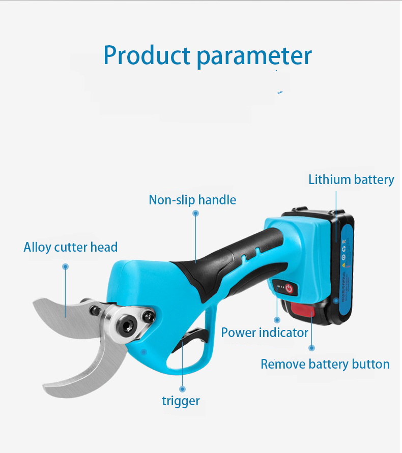 NEW Cordless Pruner Lithium-ion Pruning Shear Efficient Fruit Tree Bonsai Pruning Electric Tree Branches Cutter Landscaping