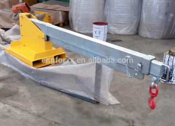forklift attachment crane jibs tiliting and adjustable forklfit jibs