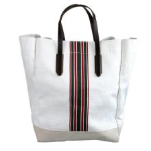 Large canvas tote bag with zipper