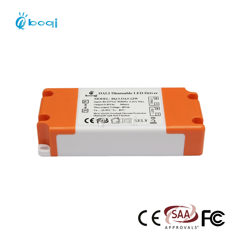 boqi CE CB SAA DALI dimmable led driver 6w 7w 9w 10w 12w 300ma