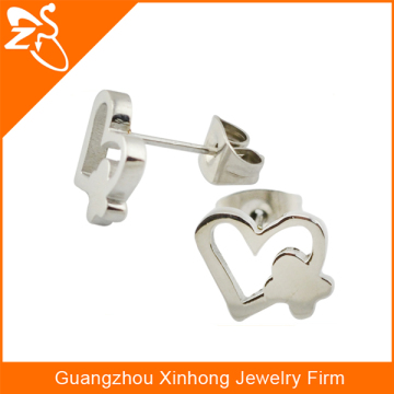 316L stainless steel heart body jewelry, heart ear studs jewelry, heart shape body jewelry