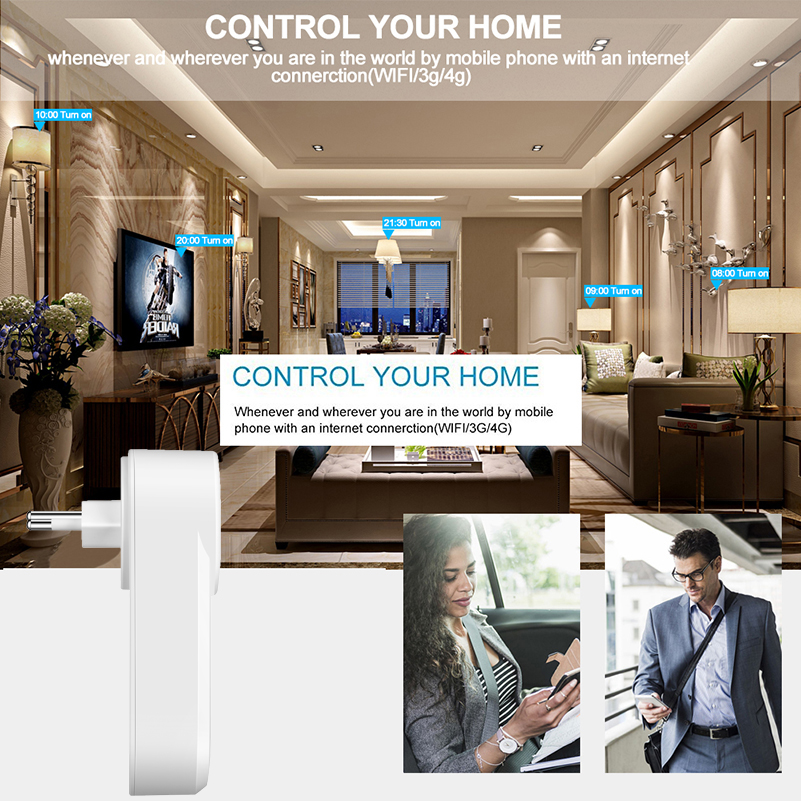 2018 Hot SaleElectrical Home Remote Control Wireless Mini Socket Work With Google Home Alexa Brazil Wifi Smart Plug