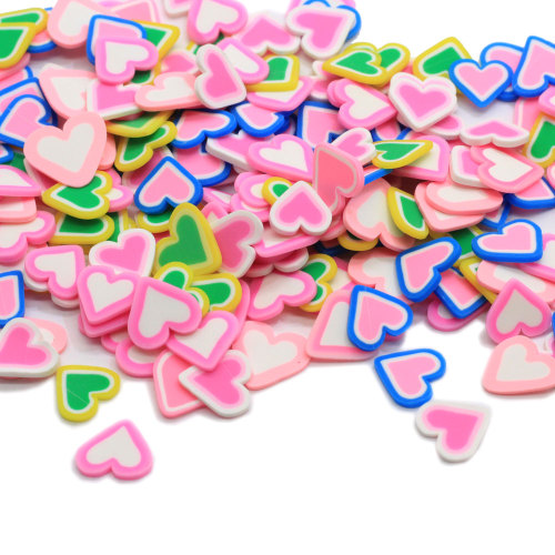 Τιμή εργοστασίου 500g Heart Polymer Clay Πολύχρωμο Χριστουγεννιάτικο Πάρτι Αξεσουάρ Νυχιών Τέχνης DIY Decor Slime Filler