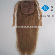 Cheap wholesale price double drawn wrap around human hair ponytail
