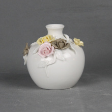 White Handmade Floral Mini Vase for Home Decor