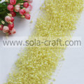 3 + 8MM couleurs jaune clair fil acrylique perle guirlande de perles