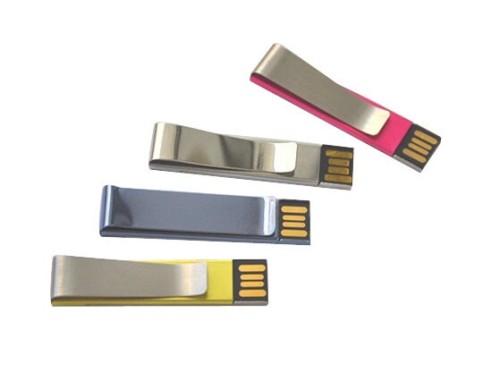 Alta qualidade Clip metálico USB Flash Disk com logotipo personalizado!