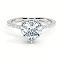 Heart Cut 18K White Gold Diamond Ring