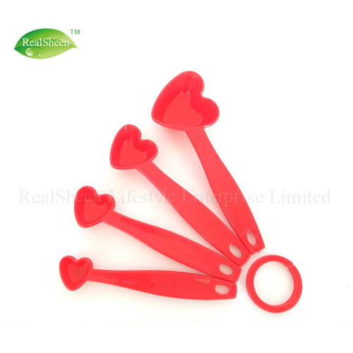 4 Piece Heart Shaped Measuring Spoons Set