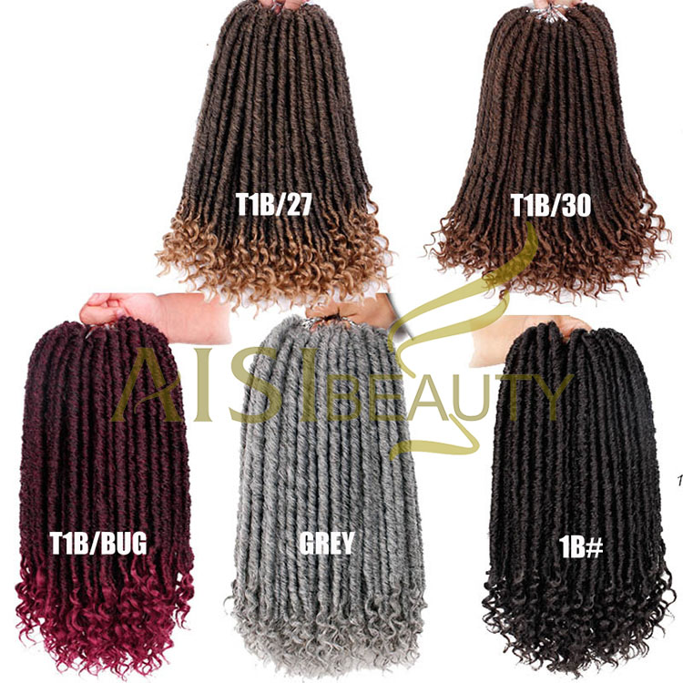 Aisi Beauty Hotselling Popular Goddess Faux Locs Braids Hair Extensions Synthetic Faux Crochet Braids Hairpieces For Black Women