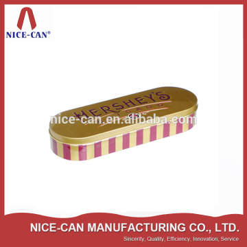 Oval shape tin for chocolate gift tin can