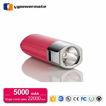 High quality wholesale 26650 dc 5v/1a mobile phone power bank 5000mah with LED light