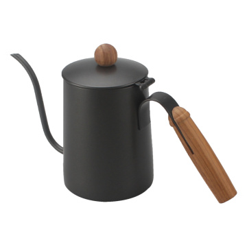 Painting Coffee Kettle With Wooden Handle And Knob