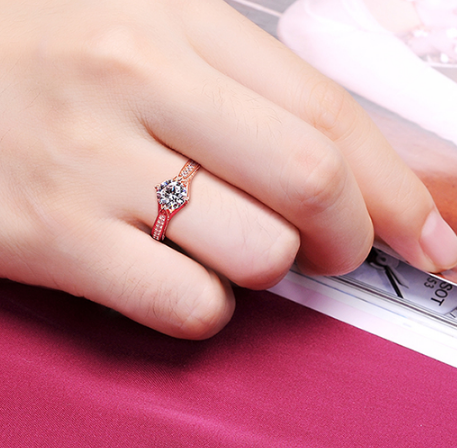 New wholesale Factory price Moissanite diamond 18 k Gold wedding ring engagement band for woman gift