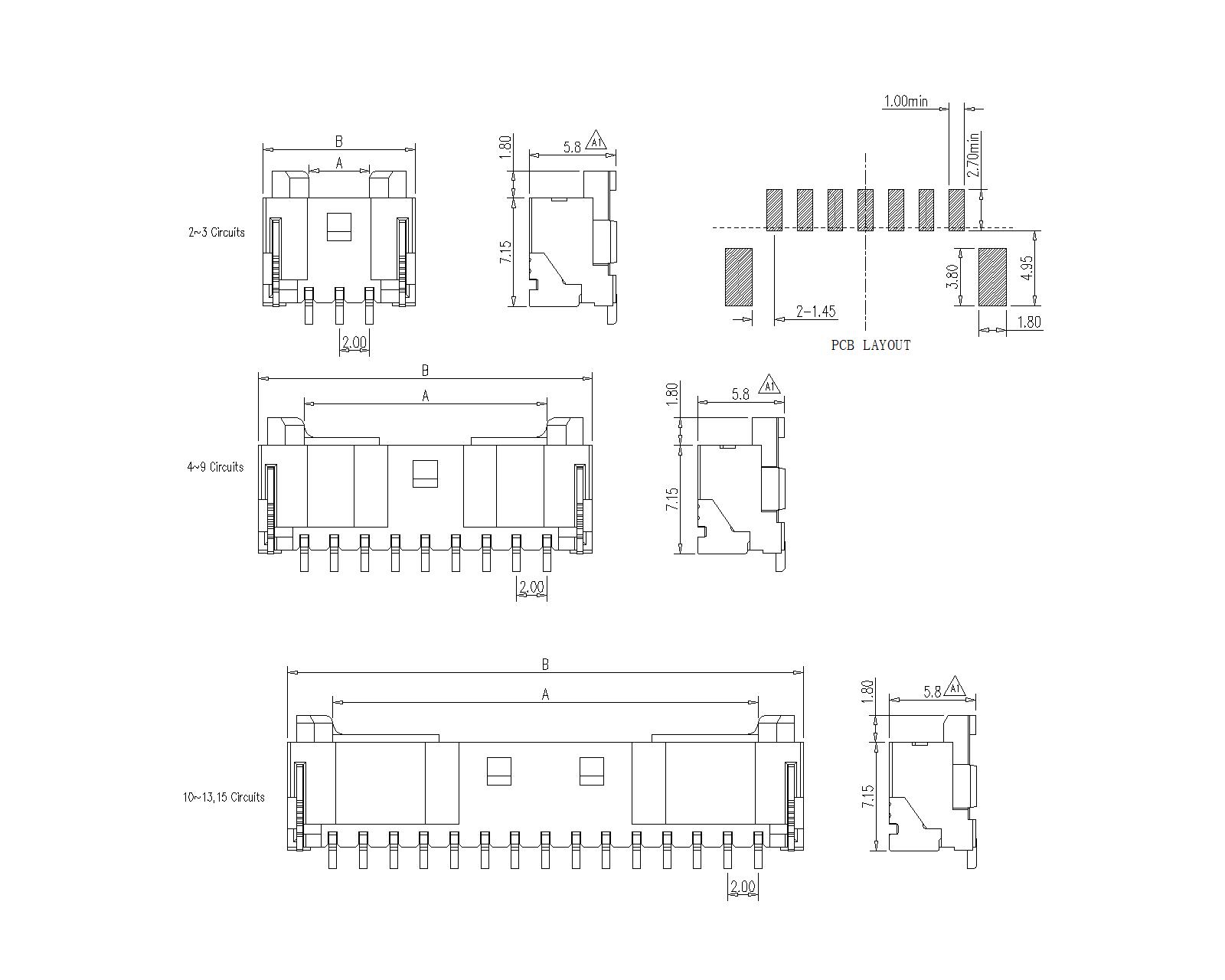 2.0mm Pitch 90° SMT Wafer Connector Without P 2.0mm Pitch 90° SMT Wafer Connector Without P