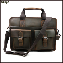 New selling cowhide leather handbag mens fashion shoulder bag