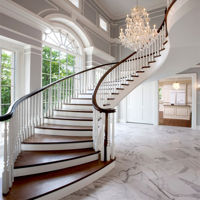 Hot Selling Stylish Circular Marble Staircase wood tread