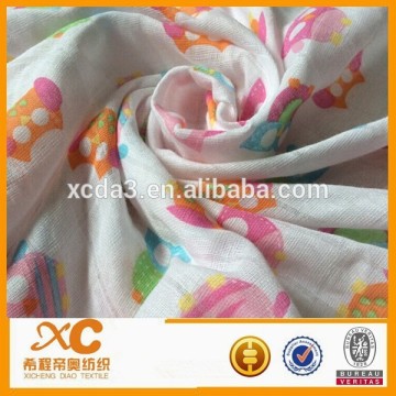 100% cotton printed baby muslin cloths fabric