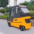 Empat roda forklift listrik dengan kabin miring