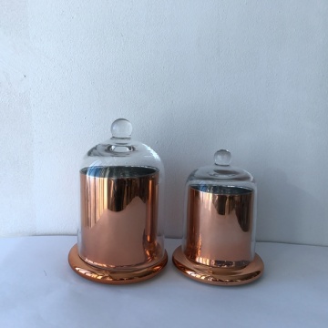 Copper glass candle jar