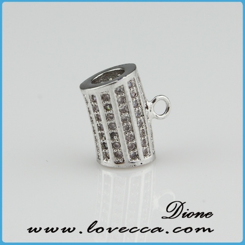 small MOQ fashion micro pave tube for bracelet