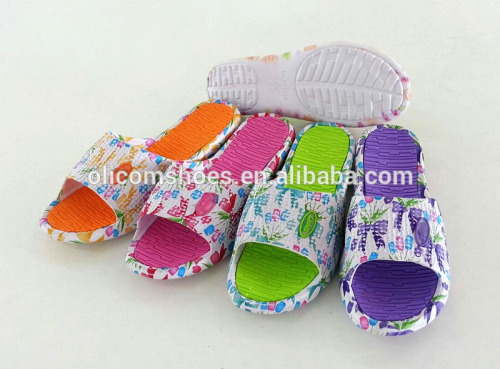 Water Printing Wedge Ladies EVA Slipper Top Quality Women Wedge EVA Printed Slipper