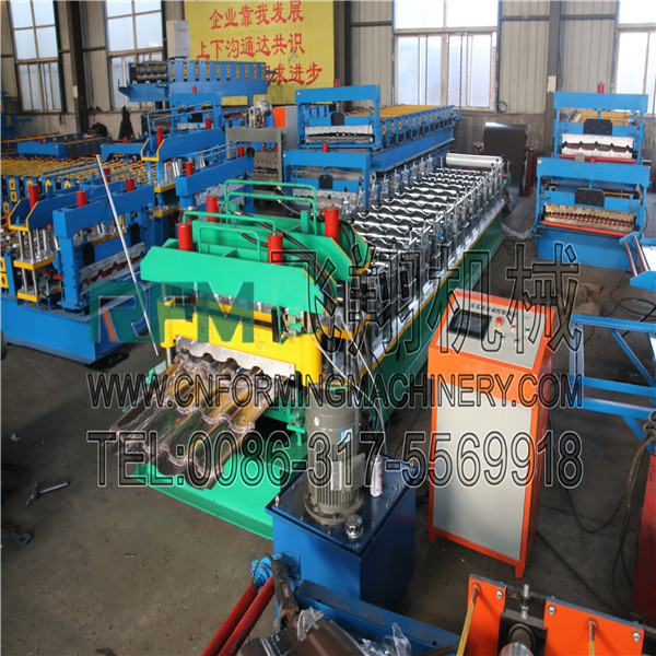 CE roof panel metal sheet glazed tile roll forming machine