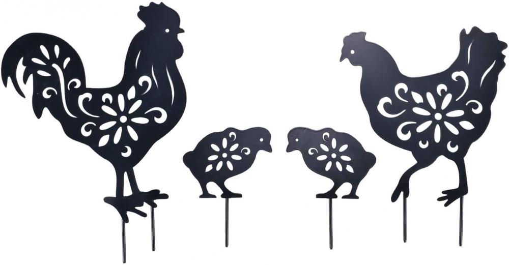 Pali del giardino decorativo di gallo metallico