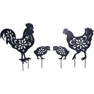 Stakes Taman Hiasan Metal Rooster