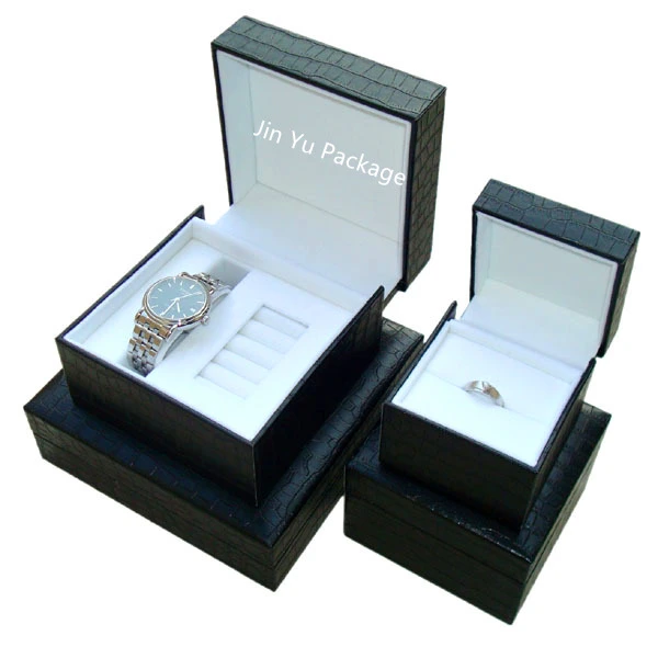 Luxury Matt Black Leather Paepr Gift Jewellery Packaging Boxes