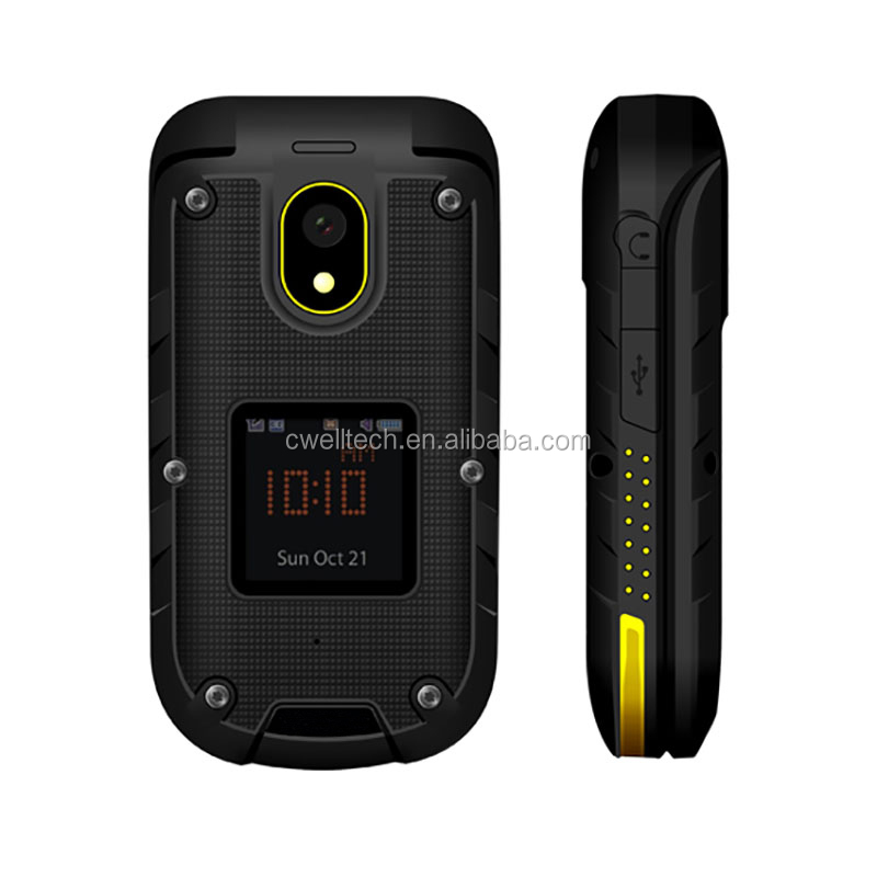 2018 Factory price i outdoor F2 2.4''/1.44'' Double Screen IP68 Waterproof SOS Function Rugged Flip Phone