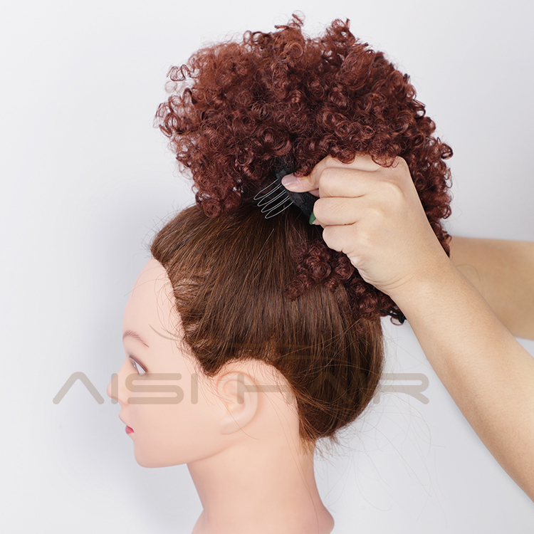 Aisi Hair Afro Puff Kinky Curly Hair Bun Ponytail Wrap Drawstring Multi Color Afro Curly Ponytail Hairpiece Hair Extensions