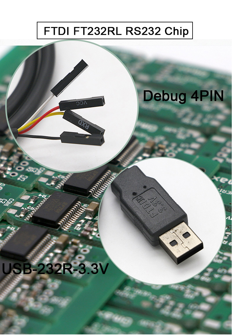 Niestandardowe wodoodporne FTDI FT232RL 3,3V 5V RS232 USB do TTL REO Otwarty kabel Kabel szefierowy do portu seryjnego routera Wi -Fi